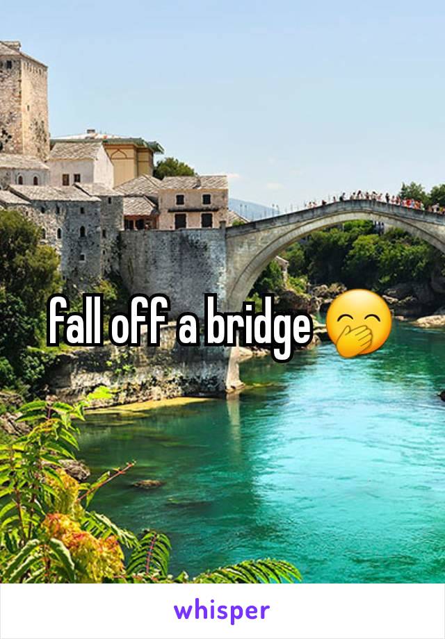 fall off a bridge 🤭