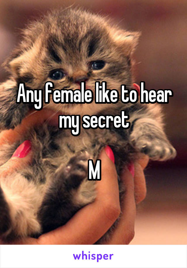 Any female like to hear my secret

M