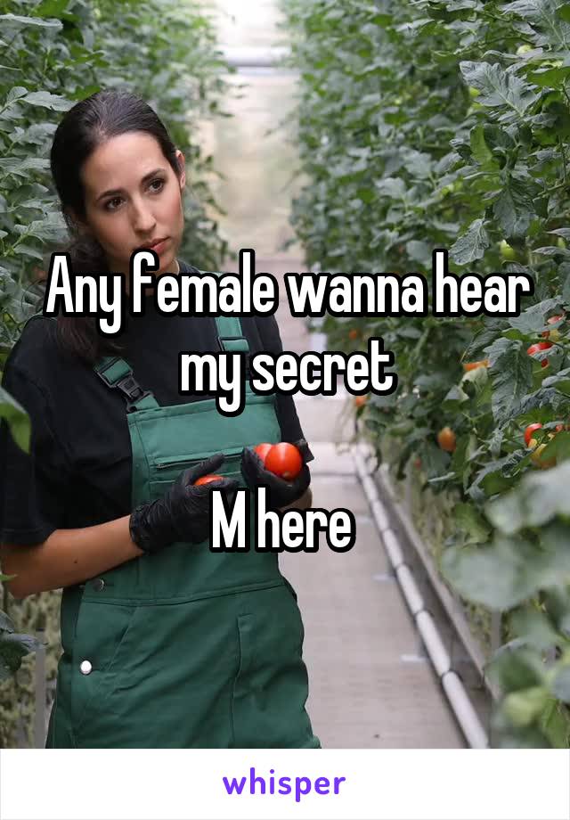 Any female wanna hear my secret

M here 