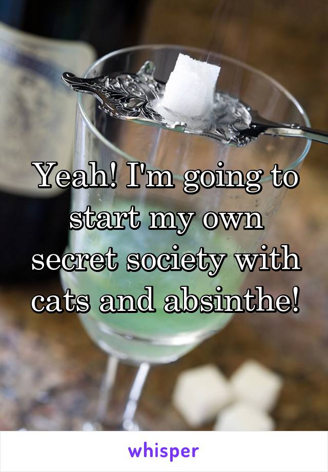 Yeah! I'm going to start my own secret society with cats and absinthe!