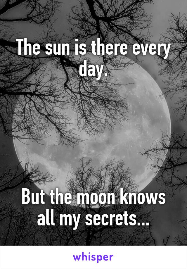 The sun is there every day.





But the moon knows all my secrets...