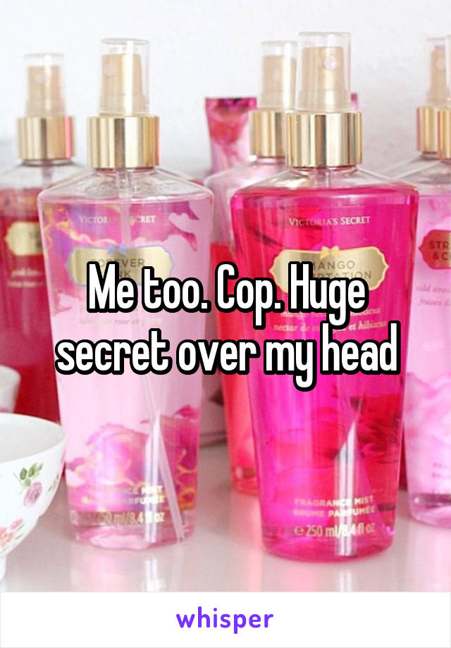 Me too. Cop. Huge secret over my head