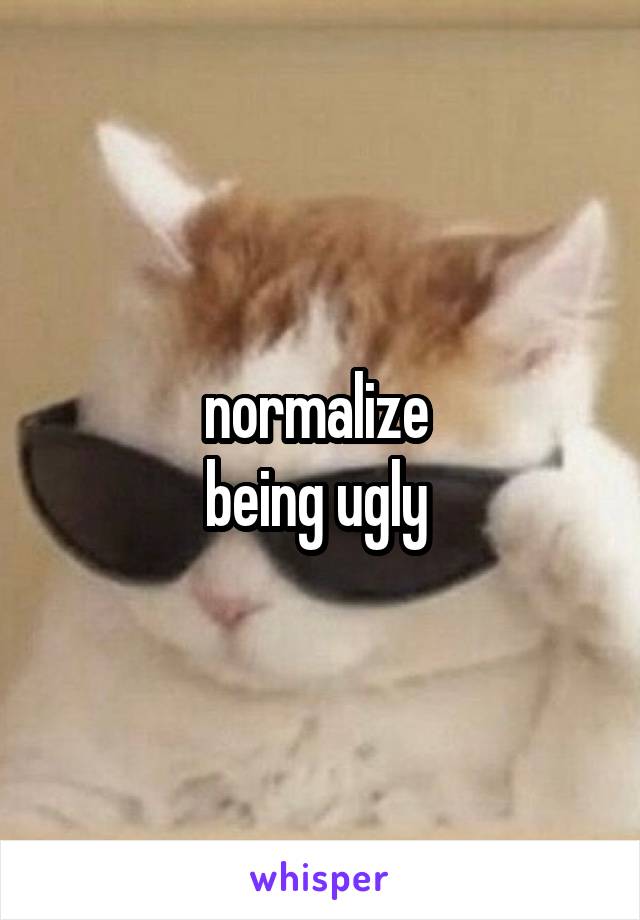 normalize 
being ugly 