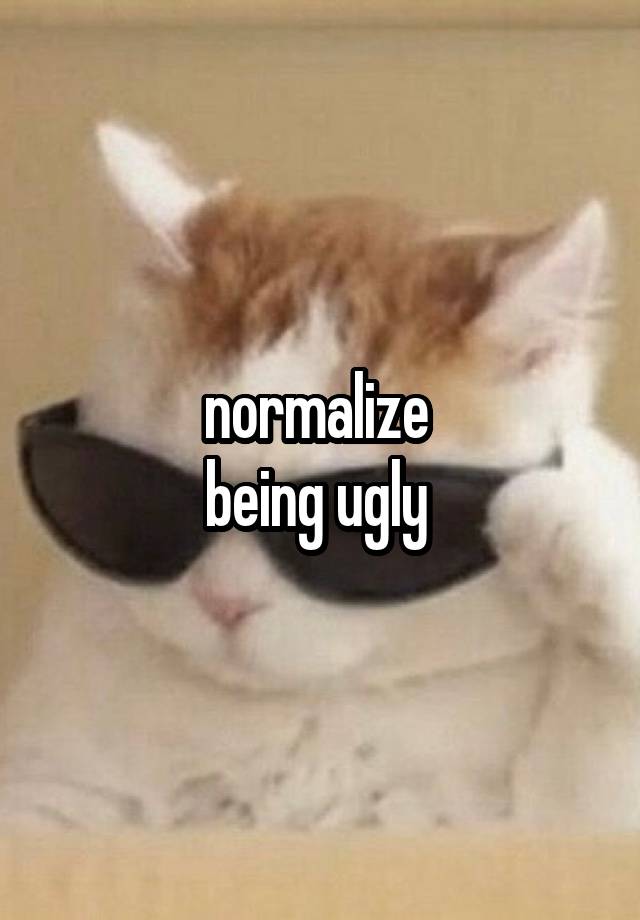 normalize 
being ugly 