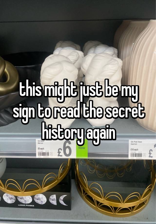 this might just be my sign to read the secret history again