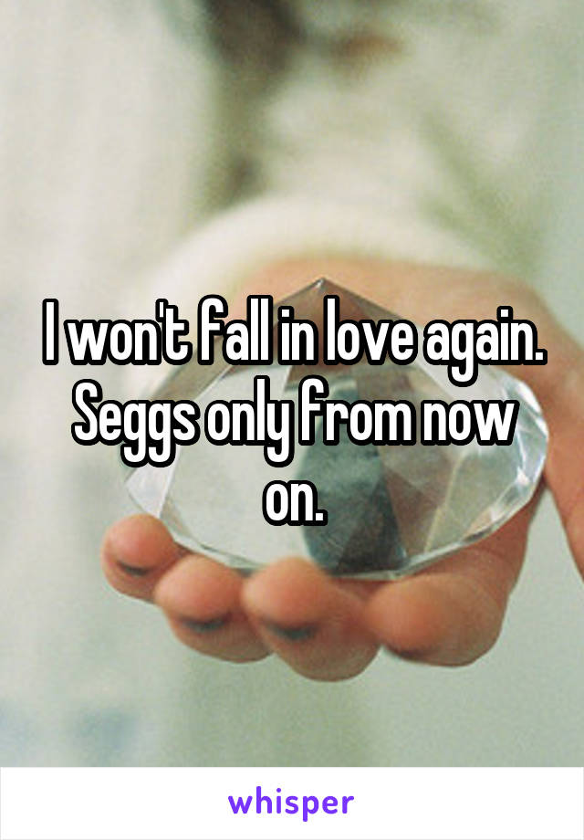 I won't fall in love again. Seggs only from now on.