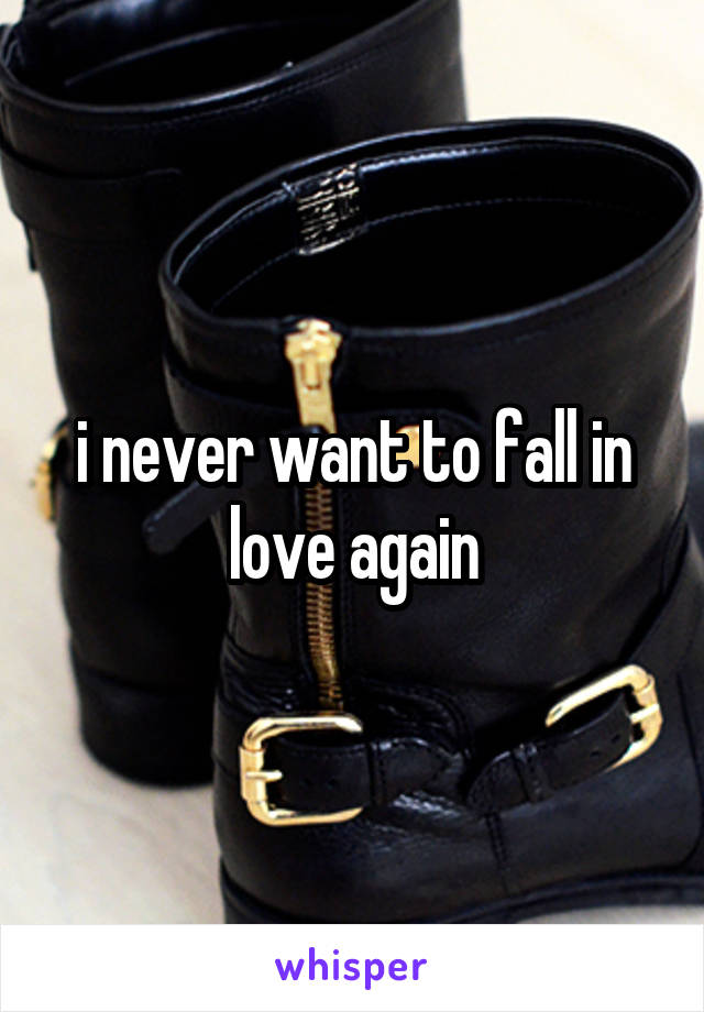 i never want to fall in love again