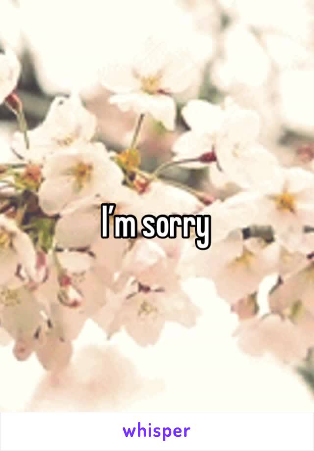 I’m sorry