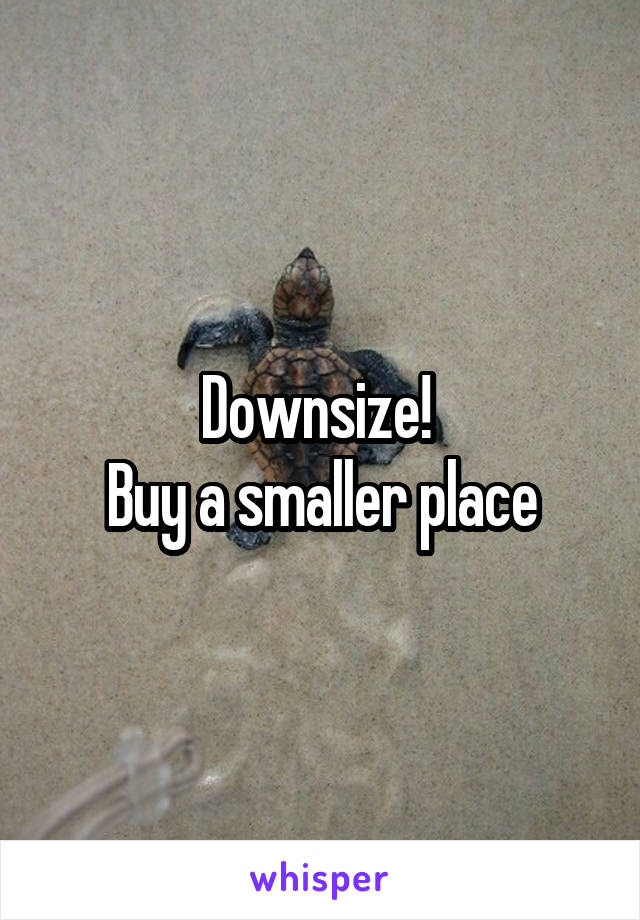 Downsize! 
Buy a smaller place