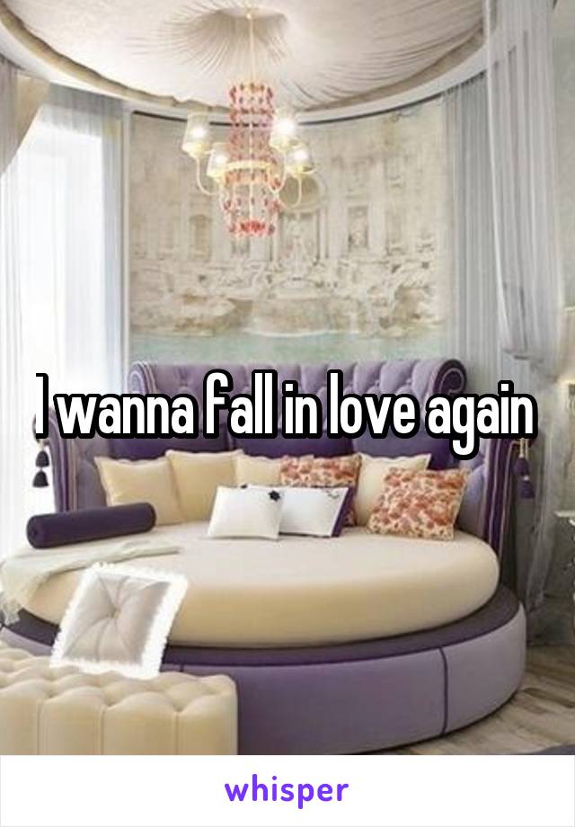 I wanna fall in love again 