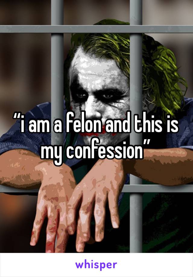 “i am a felon and this is my confession”