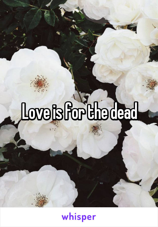 Love is for the dead