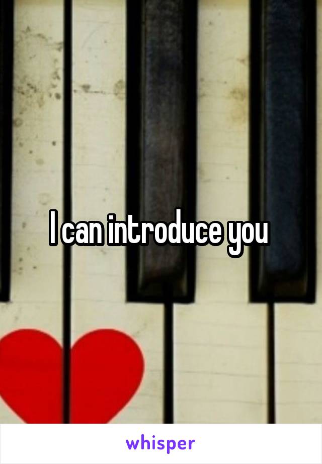 I can introduce you 