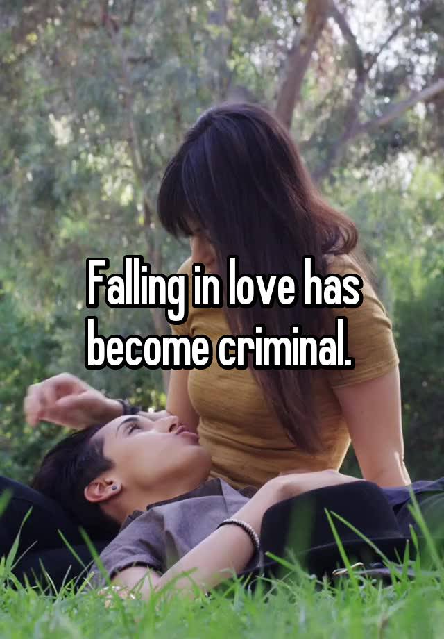 Falling in love has become criminal. 