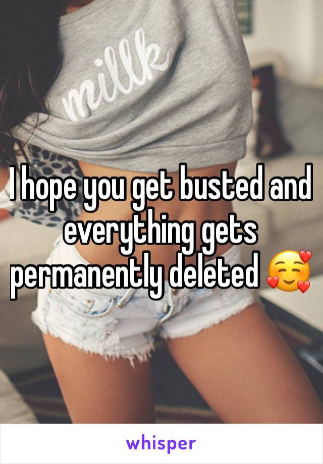 I hope you get busted and everything gets permanently deleted 🥰