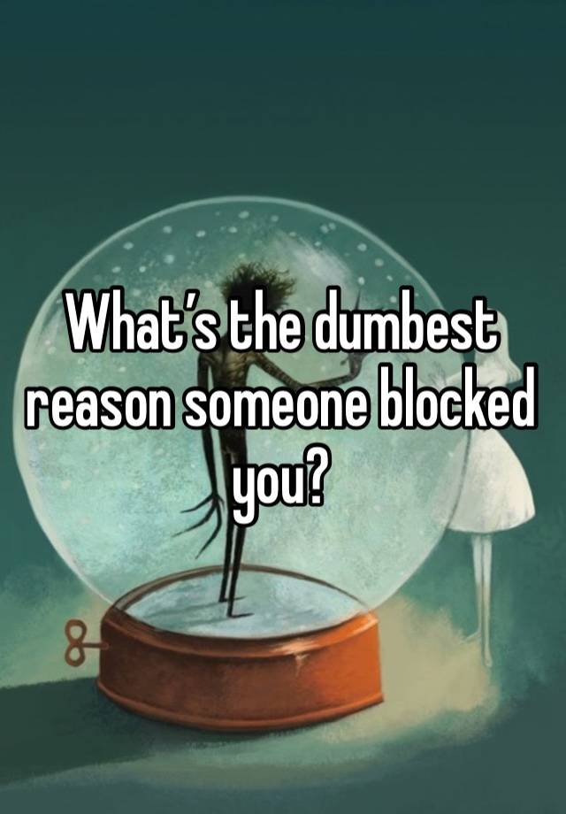 What’s the dumbest reason someone blocked you? 