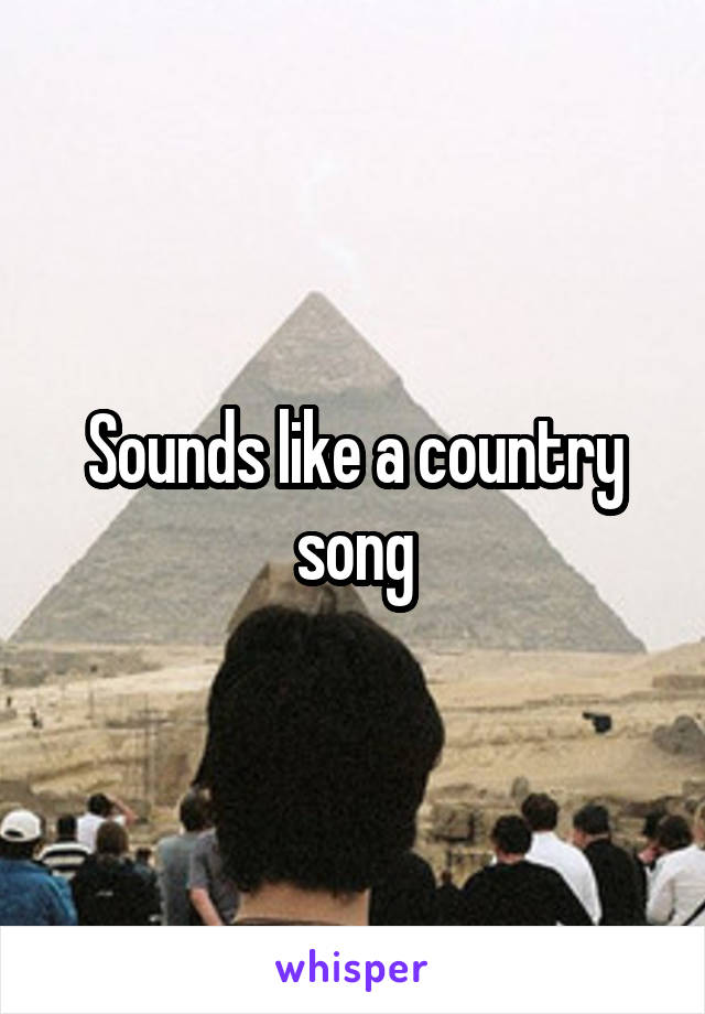 Sounds like a country song