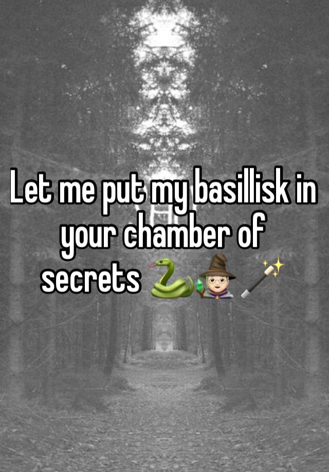 Let me put my basillisk in your chamber of secrets 🐍🧙🏻🪄