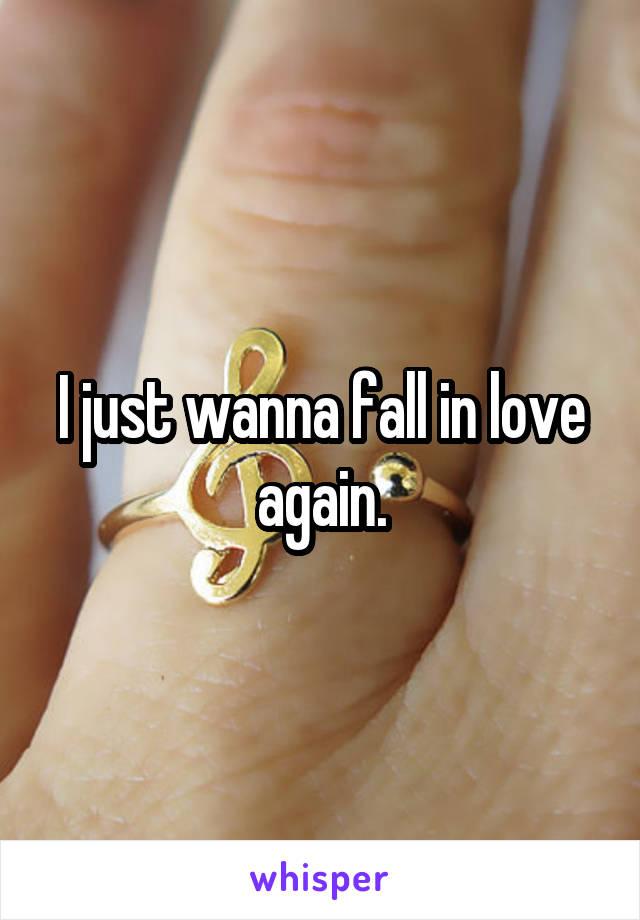 I just wanna fall in love again.