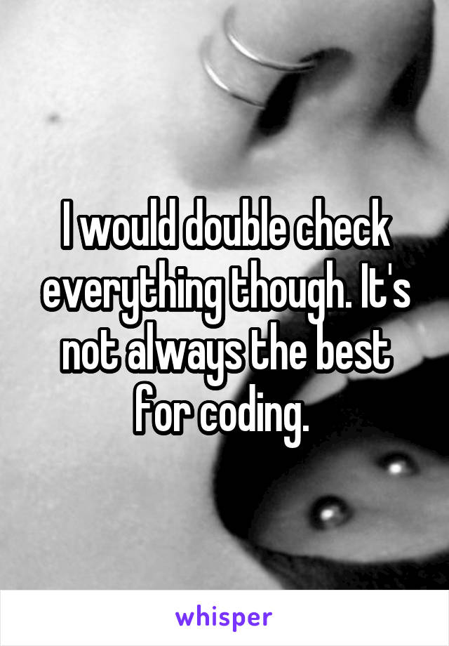 I would double check everything though. It's not always the best for coding. 