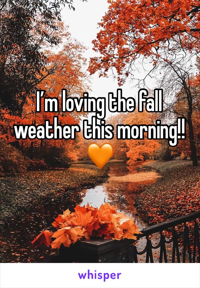 I’m loving the fall weather this morning!! 🧡