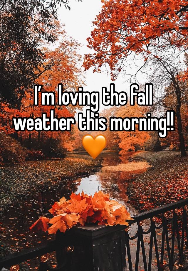 I’m loving the fall weather this morning!! 🧡