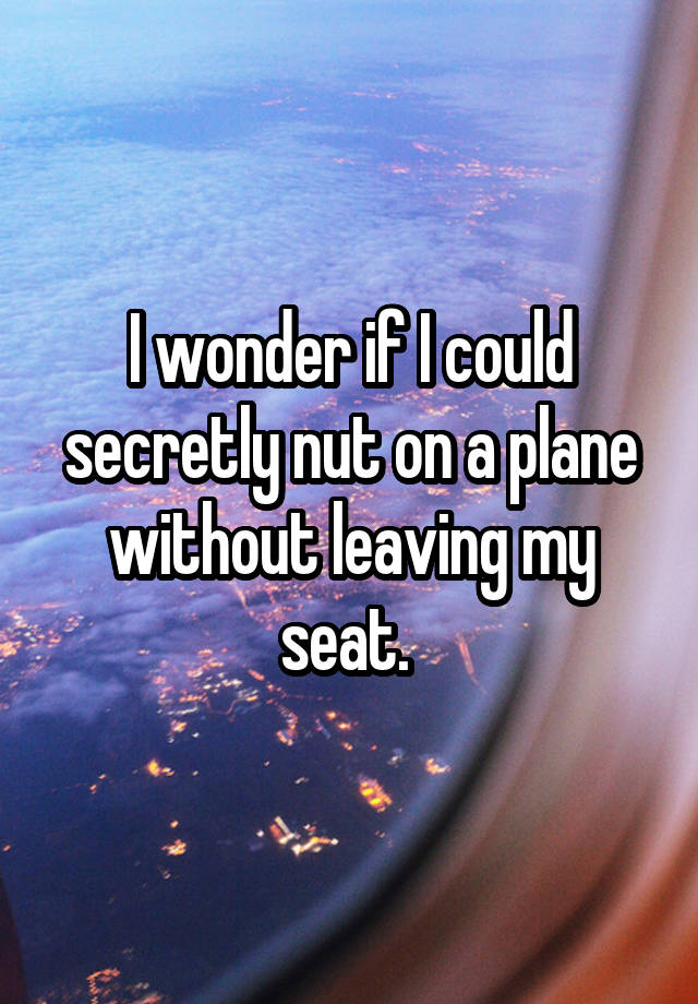 I wonder if I could secretly nut on a plane without leaving my seat. 