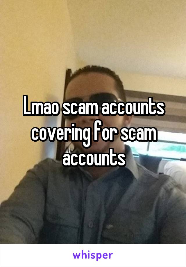 Lmao scam accounts covering for scam accounts