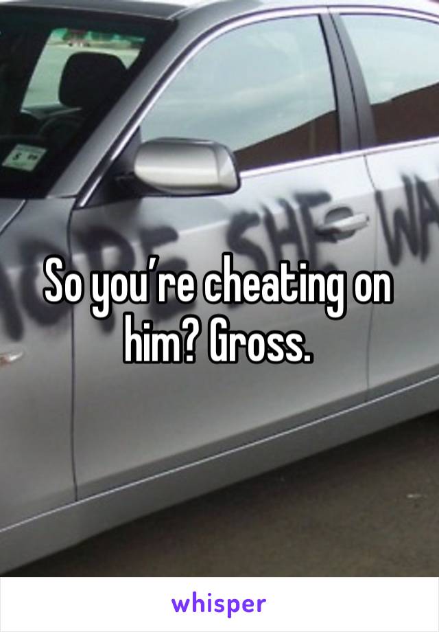 So you’re cheating on him? Gross.