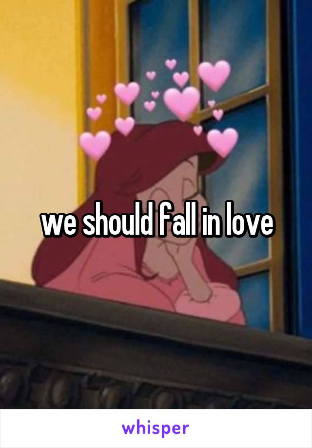 we should fall in love