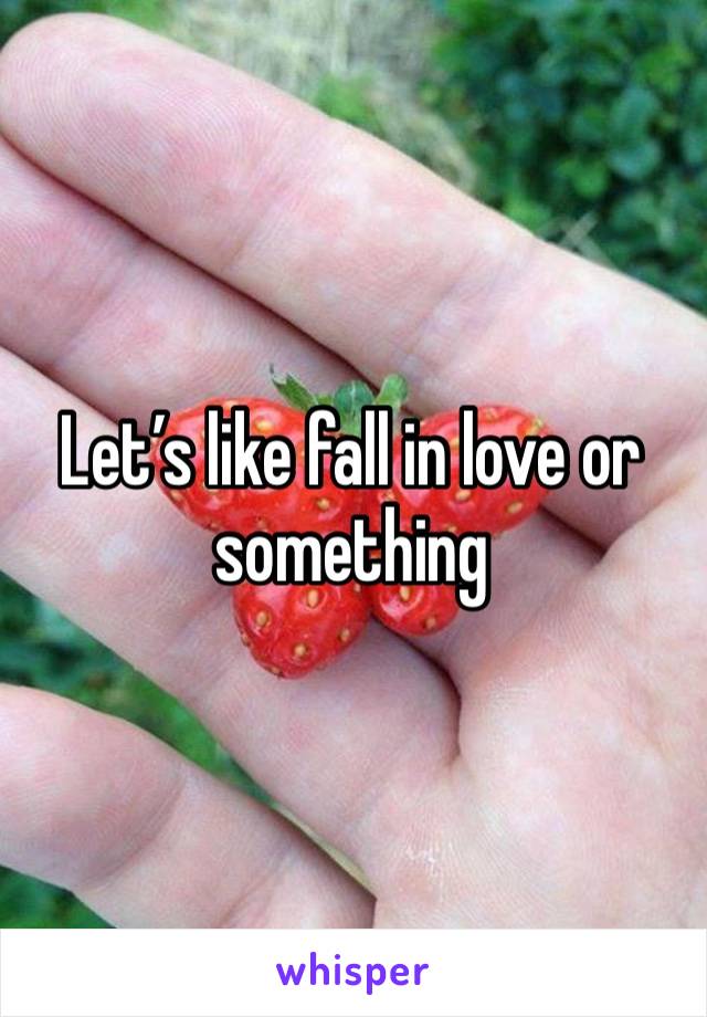 Let’s like fall in love or something 