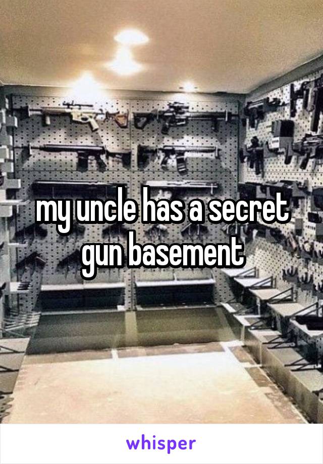 my uncle has a secret gun basement