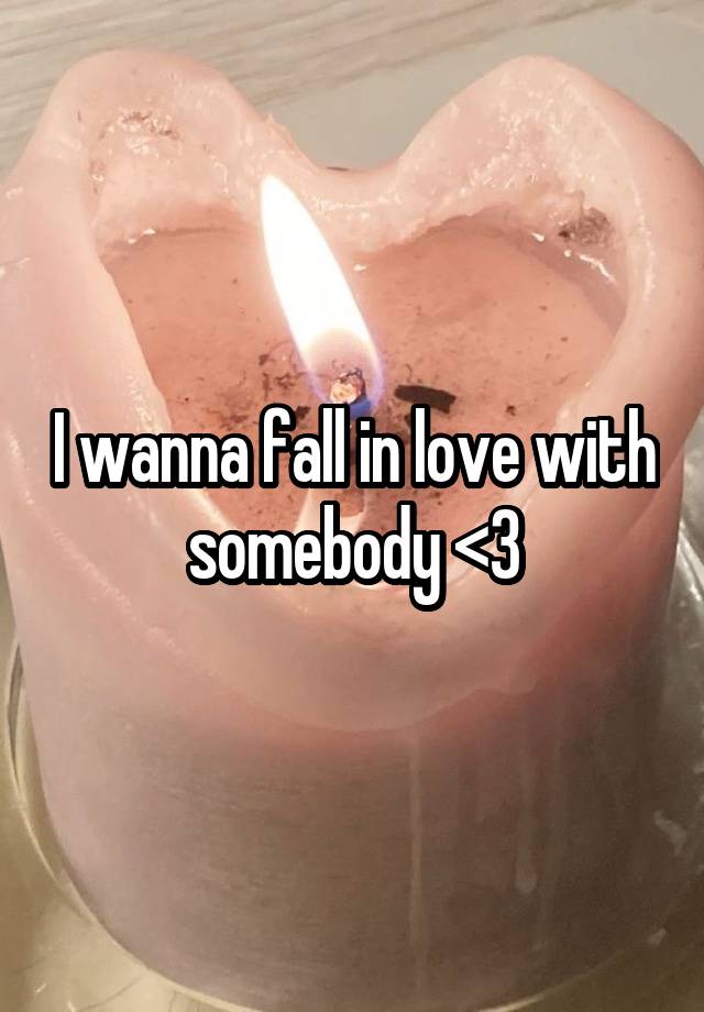 I wanna fall in love with somebody <3