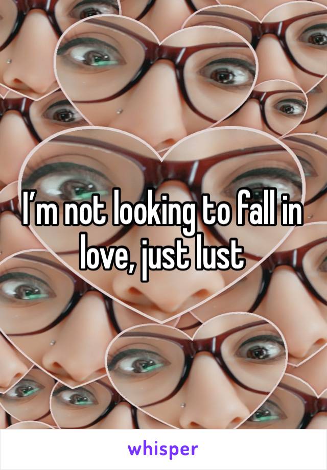 I’m not looking to fall in love, just lust