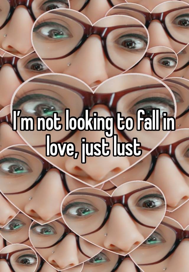 I’m not looking to fall in love, just lust