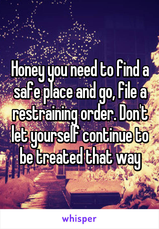 Honey you need to find a safe place and go, file a restraining order. Don't let yourself continue to be treated that way