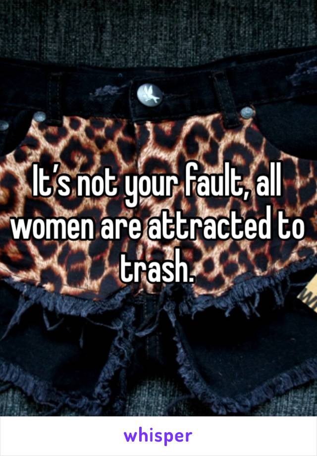 It’s not your fault, all women are attracted to trash.