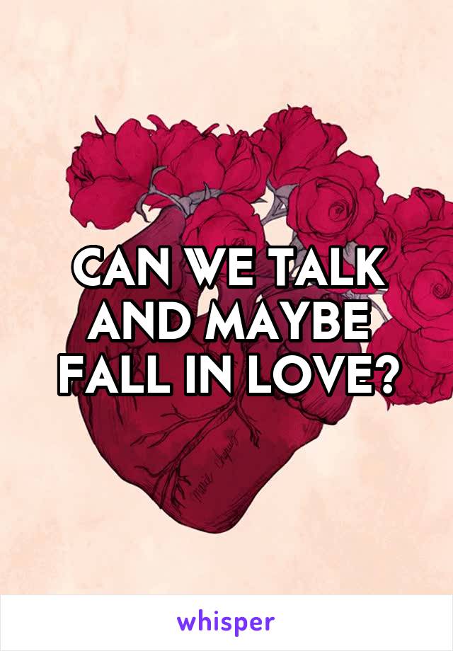 CAN WE TALK AND MAYBE FALL IN LOVE?