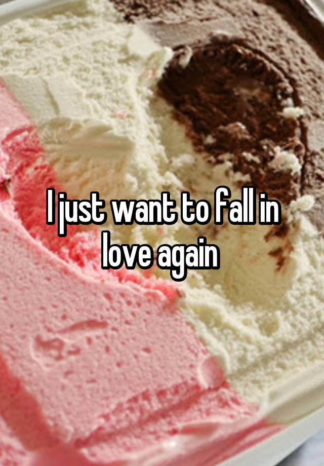 I just want to fall in love again 