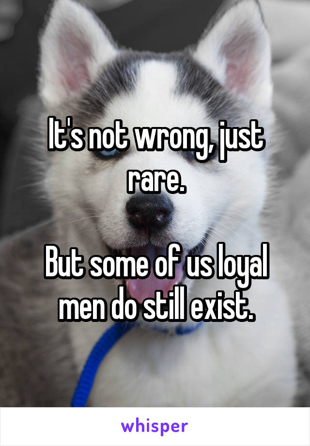 It's not wrong, just rare.

But some of us loyal men do still exist.