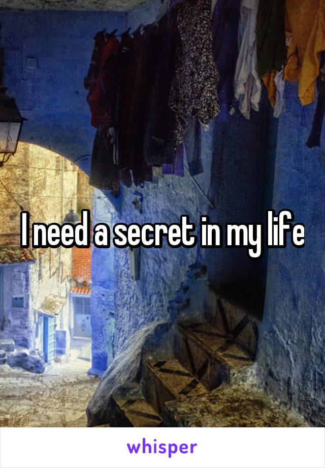 I need a secret in my life