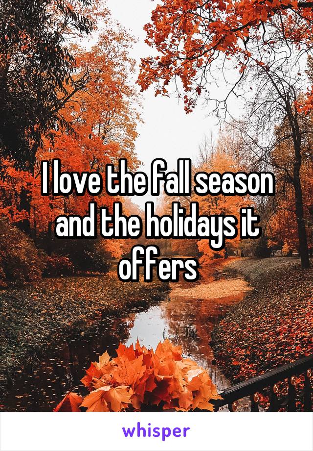 I love the fall season and the holidays it offers