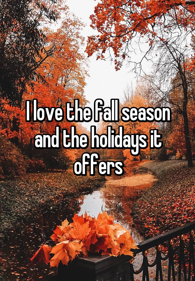 I love the fall season and the holidays it offers