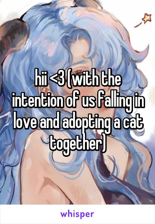 hii <3 (with the intention of us falling in love and adopting a cat together)