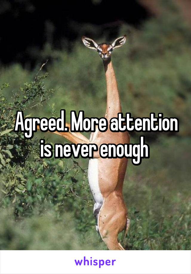 Agreed. More attention is never enough 