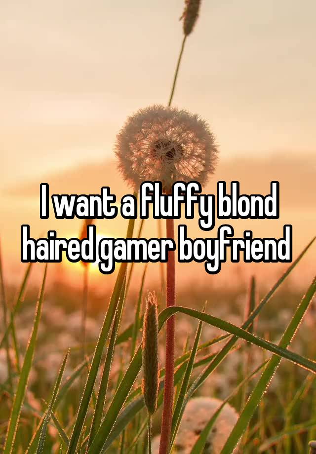 I want a fluffy blond haired gamer boyfriend 