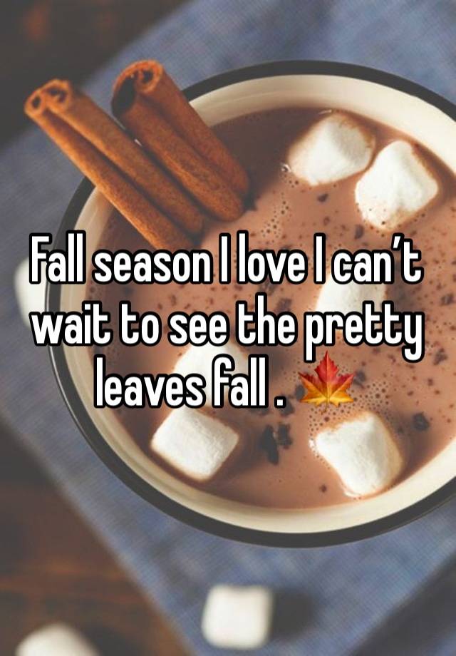 Fall season I love I can’t wait to see the pretty leaves fall . 🍁 