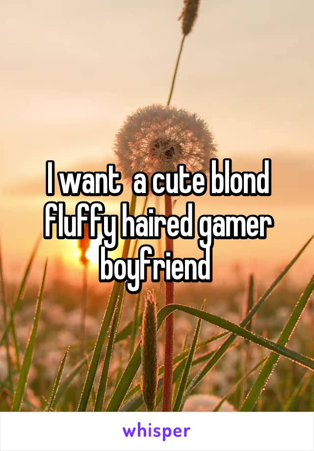 I want  a cute blond fluffy haired gamer boyfriend 