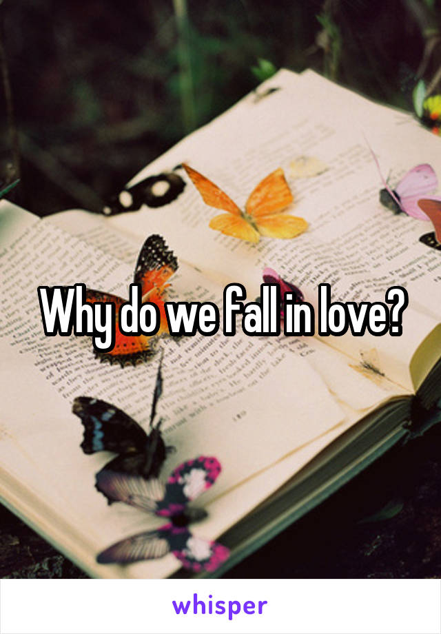 Why do we fall in love?