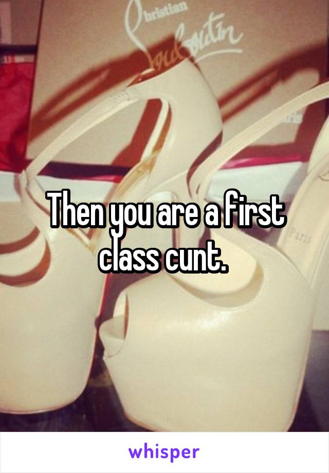 Then you are a first class cunt. 